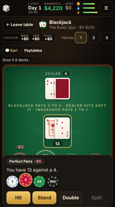 Real casino rules, side bets and progressives